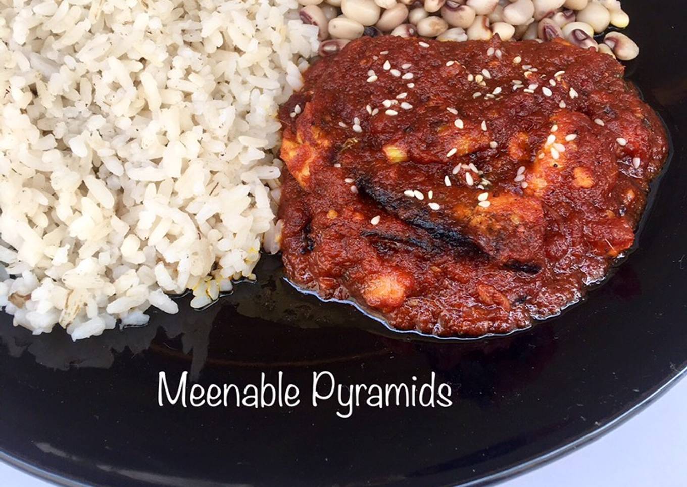 Rice and beans with hot sauce