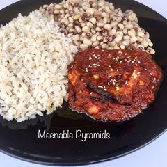 Rice and beans with hot sauce A picture of Rice and beans with hot sauce.