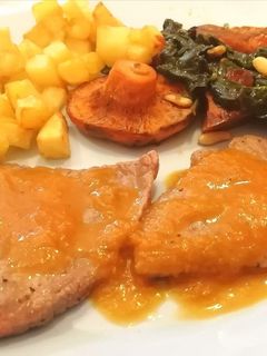 Una foto de Bistecs de ternera al oporto