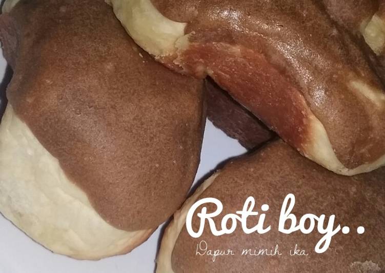 Roti boy/mexican bun ala rumahan (baking pan) with step by step
