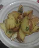 Papas veganas con ajo y verdeo