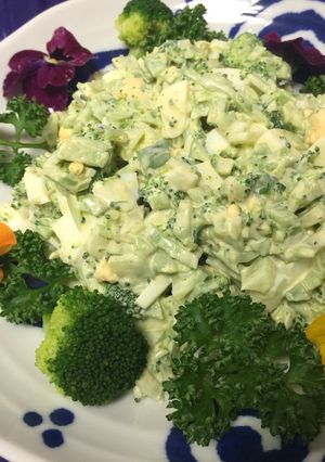 A picture of Broccoli and Boiled Egg Salad.