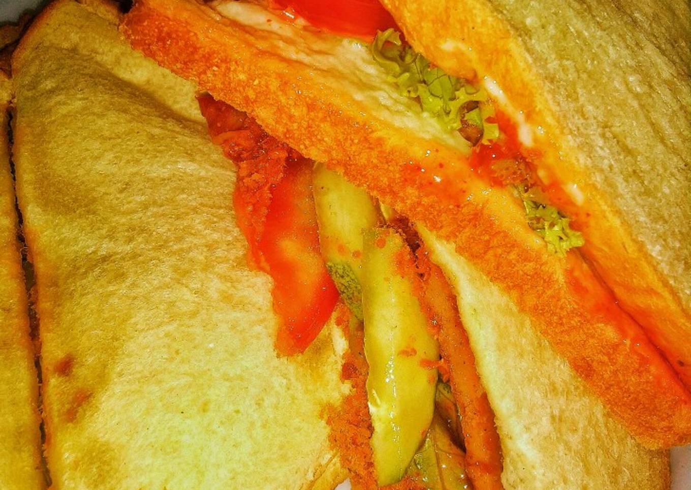 #14 Sandwich Tumpuk Abon & Ham