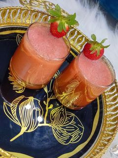 صورة لوصفة عصير الفراولة والموز