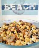 Ensalada de garbanzos con blanquet y almogrote