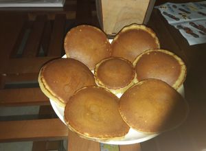 Hình của món Bánh rán Đôrêmon làm lần đầu thành công.