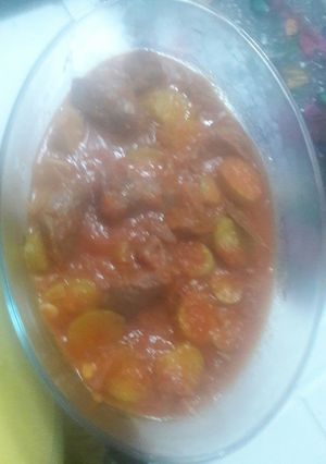 صورة لوصفة طاجن كوسه باللحمه