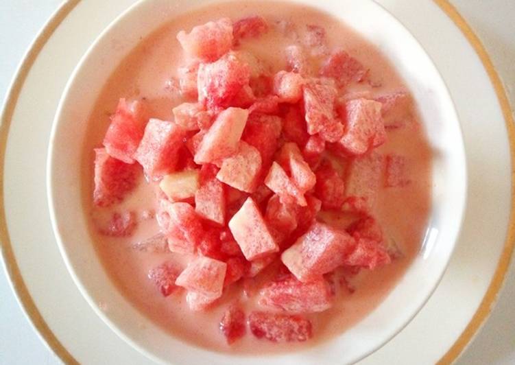 Step-by-Step Guide to Prepare Speedy Water melon milk salad