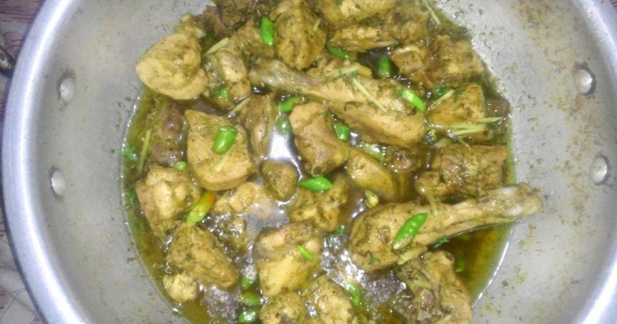 Green Chicken Karahi Recipe By Rizwan Ali Cookpad