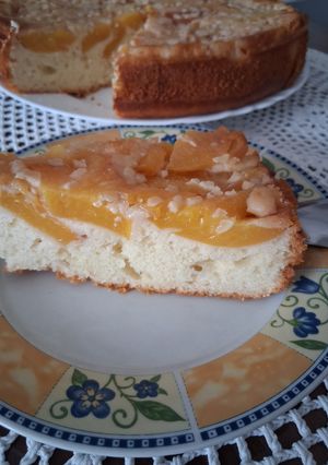 Zdjęcie przepisu Odwrócone ciasto z owocami.