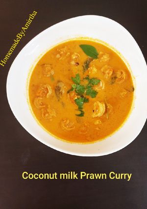 A picture of COCONUT MILK PRAWN CURRY / CREAMY SHRIMP CURRY.