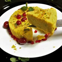 A picture of Eggless Paneer Pudding.