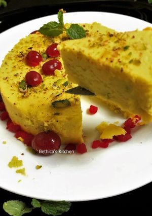 A picture of Eggless Paneer Pudding.