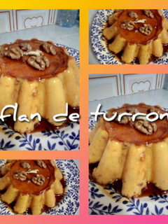 Una foto de Flan de turrón