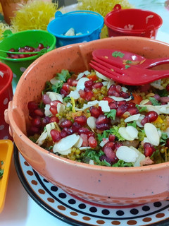 A picture of Colourful healthy couscous salad.