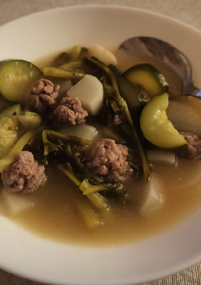 Una foto de Caldo de invierno con pelotas