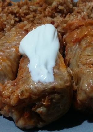 Vegetáriánus töltött káposzta recept fotója