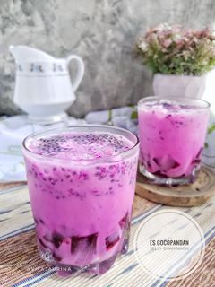 Foto resep Es Cocopandan Jelly Buah Naga