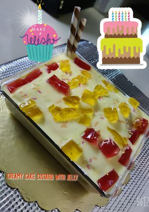 A picture of Creamy Custard with Jelly.