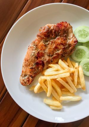 Foto resep Simple Chicken Steak (Steak Ayam Panggang Teflon)