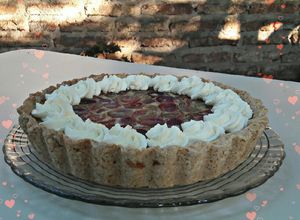 Una foto de Tarta de uvas rosadas🍇🍇🍇🍇🍇🍇🍇