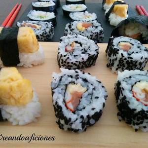 Sushi uramaki y tamago nigiri
