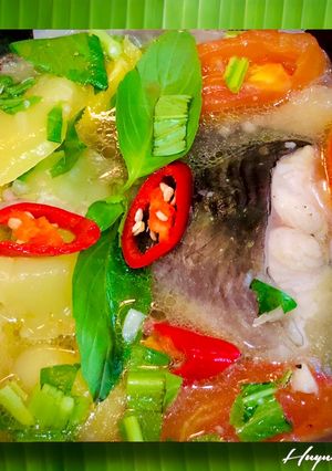 Hình của món Cá Lăng Ướp Cơm Mẻ Nấu Giấm Bỗng.
