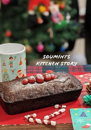 A picture of EGGLESS Chocolate Plum Cake.