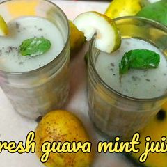 A picture of Fresh guava mint juice.