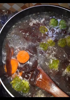 Foto resep Sup jamur, wortel, brokoli