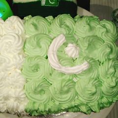 A picture of Pakistan's Flag Themed Cake.