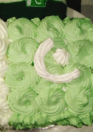 A picture of Pakistan's Flag Themed Cake.