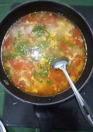 Hình của món #1 😉Canh cà chua trứng ấm áp.