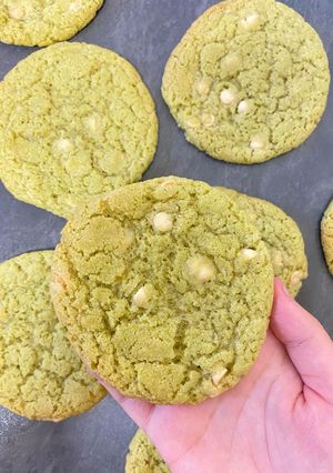 Une photo de Cookie matcha chocolat blanc