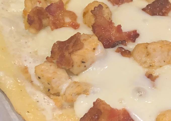 Steps to Make Exotic Keto Chicken Bacon Ranch Pizza for Breakfast Recipe