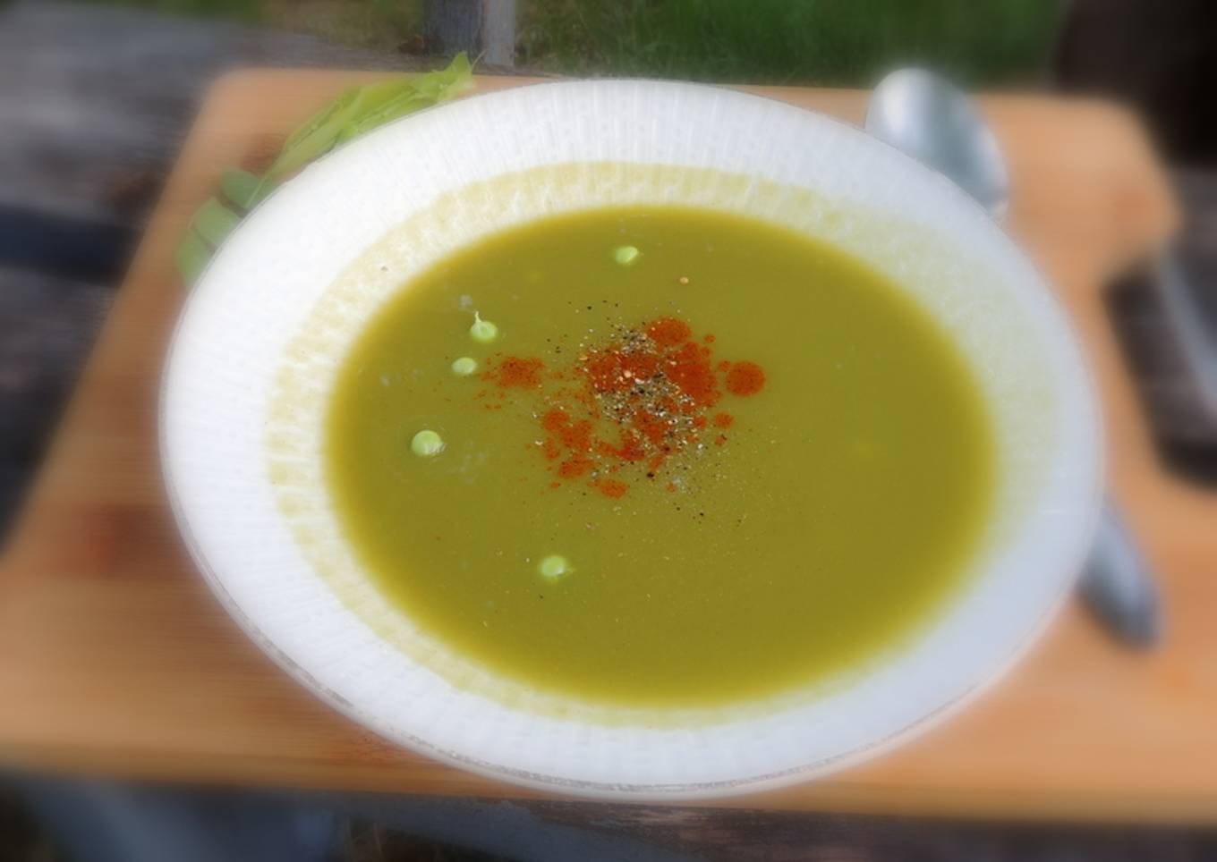 Gaspacho de cosses de petits pois