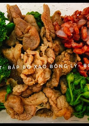 Hình của món Bắp bò xào bông cải - hoa thiên lý (gymmer).