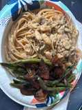 Sardine & Cannellini Lemon Pasta with Roasted Curried Vegetables