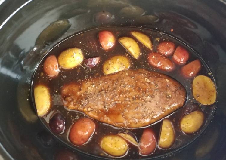 Steps to Prepare Appetizing Pork Loin Balsamic & Honey crock-pot