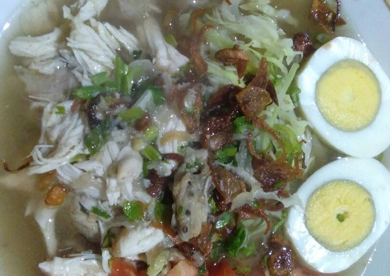 Soto ayam & singkong rebus