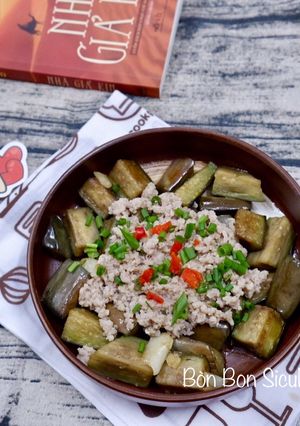 Hình của món Cà Tím Sốt Thịt Băm Dầu Hào.