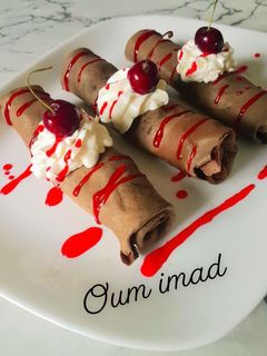 صورة لوصفة كريب حلوين بطعم السوريز (كرز)🍒🍒