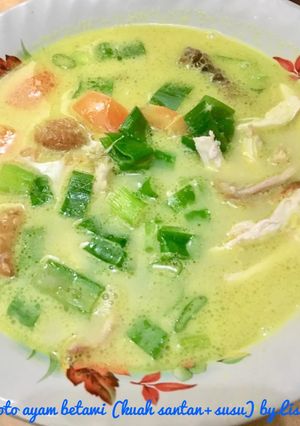 Foto resep Soto ayam betawi kuah santan susu
