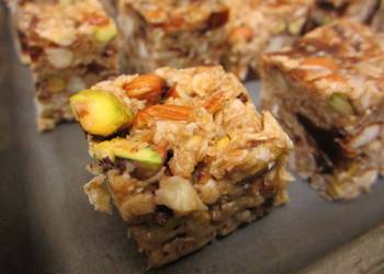 Unique Recipe Healthy NoBake Oatmeal Dates And Assorted Nuts Energy Bars Delicious