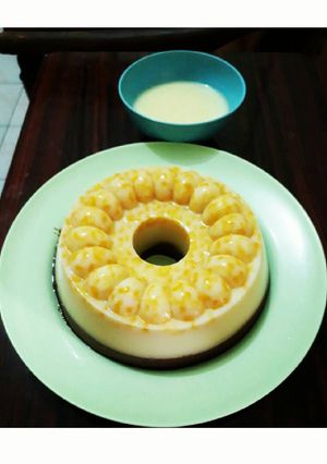 Foto resep Puding Jagung Coklat Susu with Homemade Vla #IndonesiaMemasak