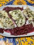 Filets de julienne aux carottes violettes, herbes et citron