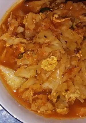 Foto resep Tumis kol telur pedas