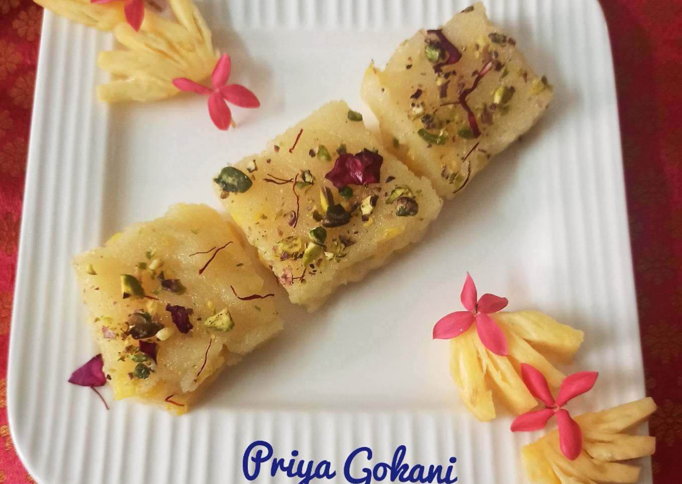 Pineapple Rava barfi