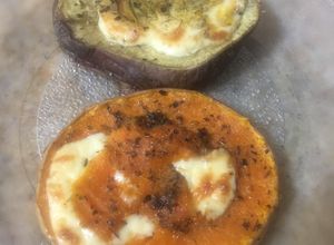 Una foto de Zapallo y batatas al horno