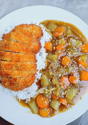 Foto resep Nasi kare Jepang with chicken katsu